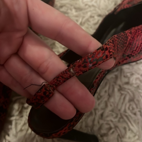 Vintage Colin Stuart Red Snakeskin Slingbacks - Picture 9 of 10